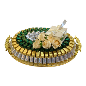 Plateau de rangement multifonctionnel en laiton pour chocolats, style classique, idéal pour offrir - Product Image 1