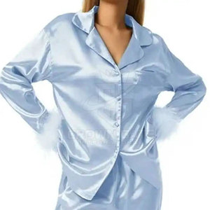 High Quality Best Selling Women Night Sleeping Suit 100% Silk Made Soft Breathable Fabric Women Sleeping Suit - Product Image 2