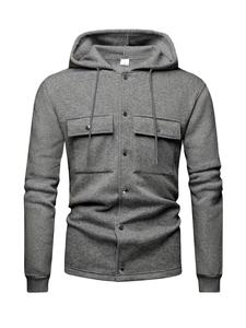 เสื้อสเวตเชิ้ตคอกลมผ้าเทอร์รี่บุซับในสำหรับผู้ชาย แขนยาว ไม่ยืด ไม่ยับ ซักเครื่องได้ ใส่ได้ทุกวัน สไตล์ลำลอง - Product Image 4