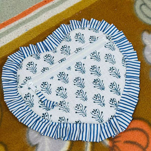 Pochette de maquillage en coton matelassé en forme de cœur pour femme, organiseur de cosmétiques, fermeture éclair, motif floral, sac de toilette, sac de voyage - Product Image 1