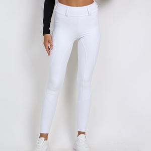 Pantalon d'équitation en silicone intégral anti-boulochage blanc pour femme, jambières d'équitation pour cavalier - Product Image 3