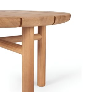 Teak Solid Wood Round Dining Table Scandinavian Modern Design Waterproof Eco-Friendly Durable Four-Seater Home Furniture - Product Image 4