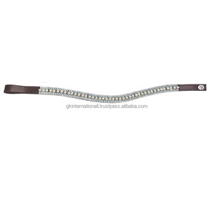 Nouvelle bande de sourcils bling ultime pour bride anglaise cristaux personnalisés et bande de sourcils de cheval en cuir rembourré décoratif perle - Product Image 2