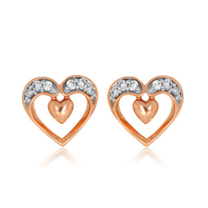 Pendientes de Diamantes Orgánicos Aurelia, Pendientes de Diamantes en Forma de Corazón con Corte Brillante Redondo, Diamantes Cultivados en Laboratorio - Product Image 1