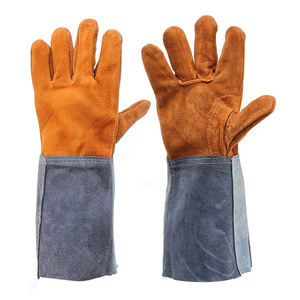 Gants de soudage TIG en peau de chèvre blanche avec doublure ignifuge en cuir croûte jaune résistants à la chaleur pour soudage TIG MIG pour hommes - Product Image 1