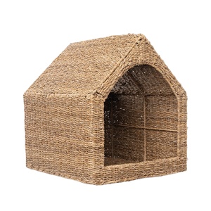 Maison pour animaux de compagnie en osier tressé à la main, écologique, abri pour chat et chien tissé à la main, fournisseur en gros, design naturel bon marché - Product Image 1