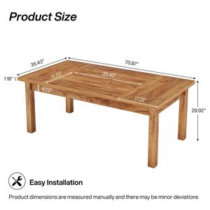 Mesa de Comedor Clásica de Madera Adaptable para Cocina, Café y Desayuno - Solo Mesa - Product Image 5