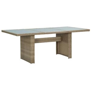 78.7 \ "x39.4 \" x29.1 \ "tavolo da pranzo con Patio marrone in vetro e tavoli da esterno in Poly Rattan - Product Image 1