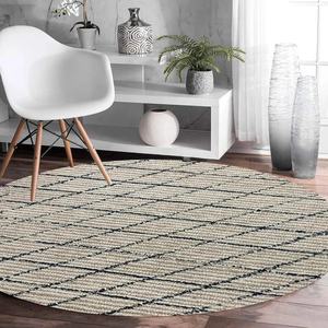 Tapis et moquettes de forme ronde personnalisés tapis en laine touffeté à la main tapis pour salon et salle à manger - Product Image 5