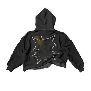 Vêtements pour hommes, grandes tailles, sweats à capuche en coton mélangé brodés, sweats à capuche en coton mélangé brodés effet vieilli, best-sellers - Product Image 5