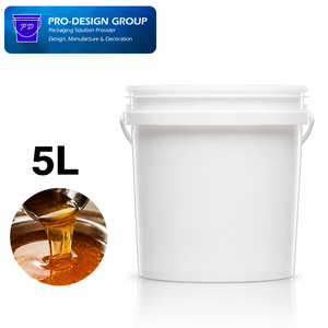 Seau en plastique de qualité alimentaire de 5 L avec couvercle et poignée pour l'emballage de sirops et de liquides alimentaires, récipient anti-fuite - Product Image 1