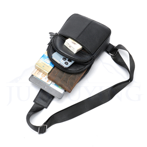 Bolso Bandolera de Cuero Genuino para Hombre, Mochila Cruzada de Piel de Vacuno para Ciclismo, Bolso de Hombro/Pecho para Teléfono Móvil, Venta Caliente - Product Image 5