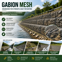 Caja de Malla de Gabión de Suministro Directo de Fábrica, Tamaño Personalizado para Muros de Contención e Ingeniería Paisajística
