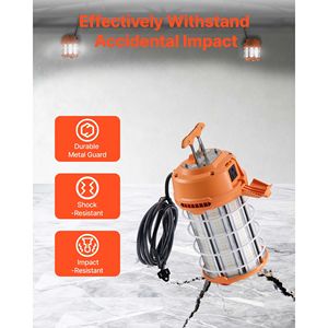 Lampada da Lavoro Temporanea a LED Resistente da 150W, 19000 lm, 5000K, Resistente all'Acqua, Collegabile fino a 6 Unità con Supporto a Soffitto per Cantieri - Product Image 5