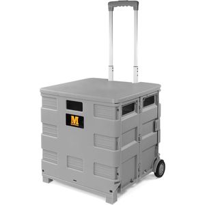 Carrello Pieghevole Multiuso con Ruote, Capacità 80 lb, Manico Telescopico, Cassa in Plastica Resistente, Carrello Pieghevole per Trasporto - Product Image 1