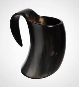 Mug en corne naturelle avec finition polie, fait main, écologique, 450 ml, pour la dégustation du vin, style vintage, utilisation à domicile ou au bar - Product Image 2