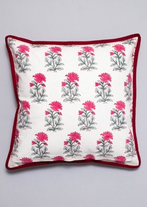 Hand Block <b>Printed</b> <b>Cushion</b> Cover, Beautiful Block Print <b>Cushion</b> Case- Indian <b>Cushion</b> Cover- Pillow Cover - Product Image 2