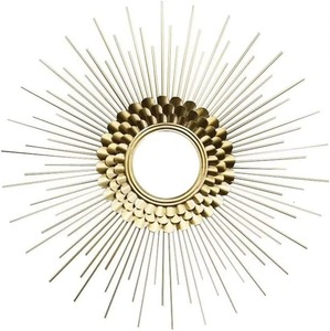 Excellent Workmanship Round Metal Wall <b>Mirror</b> With Sunburst Design Factory Sale Glam Decorative Accent For Home Interior - Product Image 3