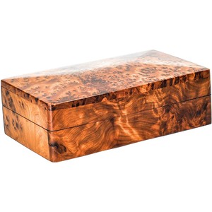 Boîte à bijoux classique en bois d'olivier artisanale pour le rangement dans le salon |   Design artistique 25x15x10cm Inde - Product Image 2