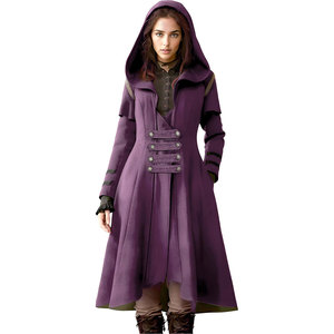 Chaqueta de pirata estilo victoriano gótico vintage para mujer, abrigo largo steampunk, talla extra grande, color morado - Product Image 1