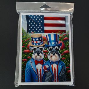 All American Schnauzer Whimsical A7 Carte de vœux Pack 8 cartes vierges avec enveloppes Taille 5x7 - Product Image 3