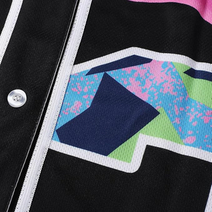 Camiseta de Béisbol Retro de los 90, Estilo Bel Air, Unisex, Hip Hop, Streetwear, con Botones, Transpirable, Ropa Deportiva, Venta al Por Mayor - Product Image 3
