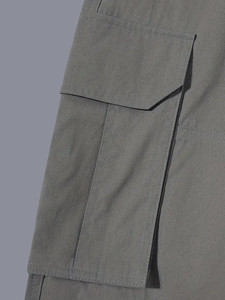 Men's Gray <b>Cargo</b> <b>Pants</b> Multiple Pockets Casual Canvas Straight Fit High <b>Waist</b> <b>Elastic</b> <b>Waist</b> Spring Wear OEM 2026 - Product Image 6