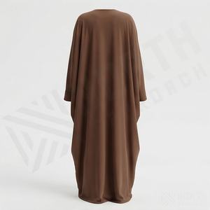 2025 OEM Kimono Abaya pour femmes musulmanes, en tissu polyester épais, doux et très extensible, col en V, manches longues, pour fêtes, Ramadan, mariages - Product Image 2