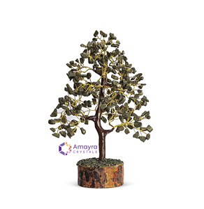 Money Magnet PYRITE Gemstone Waterproof 300 Beads Wooden Base Handmade Mascot Theme <b>Tree</b> Wholesale Export AMAYRA <b>CRYSTALS</b> - Product Image 3