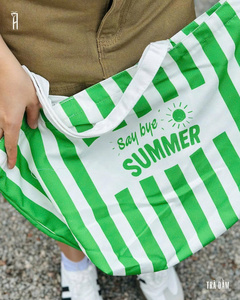 Sac fourre-tout en toile tissée avec logo personnalisé et motif lettres, fermeture personnalisée, poignée d'épaule pour femme - Vente en gros, plage, voyage, usage quotidien - Product Image 4