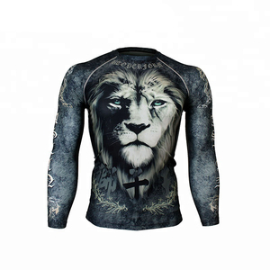 เสื้อรัดรูปออกกำลังกายแขนยาวสีแดงสำหรับผู้ชาย ผ้าโพลีเอสเตอร์ 100% เสื้อกันแดดสำหรับฝึกซ้อม มองเห็นได้ชัดเจน - Product Image 6
