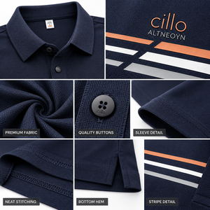 Polo de Manga Corta Gris Sólido para Hombre, Cuello de Punto, Botones, Camiseta Casual de Alta Calidad con Logotipo, Manga Corta de Punto - Product Image 5