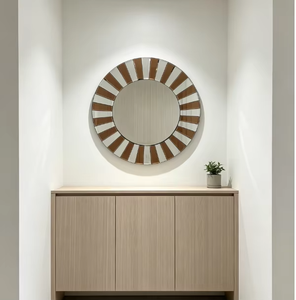 Wholesale Customizable Sunburst Design Handmade Golden <b>Frame</b> Round Glass Decorative Wall <b>Mirror</b> Interior Wall Decor REHMAN CRAFT - Product Image 3
