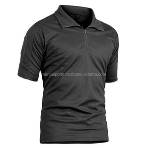 Venta al por mayor OEM personalizado hombres diseñe su propio logotipo 100% algodón ligero media cremallera pulóver polos para hombres ropa de talla grande - Product Image 2
