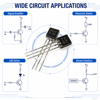 Transistor de remplacement BC547 de haute qualité, triode basse puissance en ligne, transistor BC547B TRANS NPN 45V 0.1A BC547 C547b
