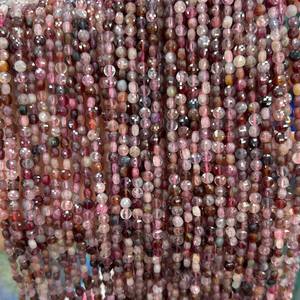 Cuentas facetadas de espinela natural mixta, cuentas de piedras preciosas en forma de moneda, cuentas de piedra redonda con buen corte, hilo de cuentas para la fabricación de joyería. - Product Image 2