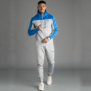 Ensemble de survêtement sportif en molleton pour homme, 2 pièces, en coton, personnalisé, couleur unie, épais, respirant, séchage rapide, à capuche, décontracté - Product Image 3