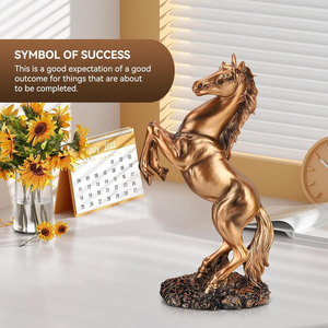 Escultura Decorativa de Caballo Dorado para Mesa, Figura Decorativa para el Hogar, Oficina, Sala de Estar y Decoración de Interiores de Lujo - Product Image 4