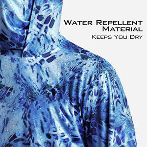 Chemises de pêche respirantes imprimées grande taille pour l'extérieur, personnalisées en polyester UPF 50+, à manches longues, anti-bactériennes, séchage rapide, pour la pêche en mer - Product Image 2