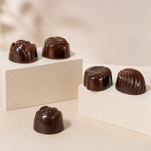 Bittersweet Compound Dark <b>Chocolate</b> Floral-shaped Candies Packed In Custom Packaging Box For <b>Chocolates</b> And Sweets - Product Image 1