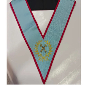 Regalia Masónica de Alta Calidad al por Mayor, Collar de Rito Escocés de 14 Grados, Cinta con Diseño de Logotipo con Pluma, las Mejores Calidades - Product Image 1
