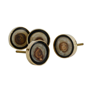 Tiradores de cuerno natural estilo rústico francés, multicolor, para gabinetes de cocina, de un solo orificio, al por mayor - Product Image 1