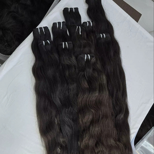 Cheveux Indiens Bruts de Temple Excellence Hair Directement du Tamil Nadu, Cheveux Remy Lisses et Ondulés, Double Trame Faite à la Machine, 100g - Product Image 1