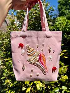 Bolsa de Compras Personalizada de Lona de Algodón con Cuentas de Animales Marinos, Bolso de Hombro para Viaje a la Playa, Bolsa de Mano para Supermercado, Hecha en India - Product Image 5