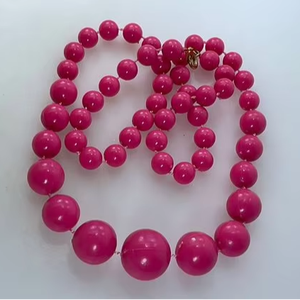 Trendy Vintage Geometric Resin Beaded <b>Necklace</b> Bold Colorful <b>Statement</b> Piece Unisex Lightweight Jewelry Party Daily Wear Stylish - Product Image 2