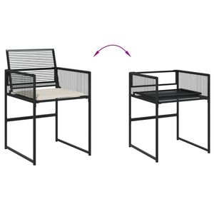 Set da Pranzo da Giardino Nero per 6 Persone, Struttura in Acciaio, Resistente alle Intemperie, Arredamento da Esterno dal Design Contemporaneo - Product Image 4
