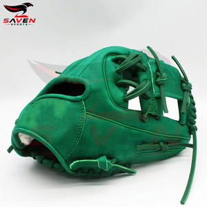 En gros Gants de baseball en cuir vert intégral vert uni pour infield, lanceur, attrapeur et softball, équipement d'entraînement - Product Image 5