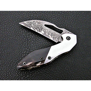 Cuchillo de Camping OEM 2026 para Exteriores con Diseño Mini, Hoja de Acero de Damasco y Mango de Madera, Cuchilla D2 para Caza - Product Image 1