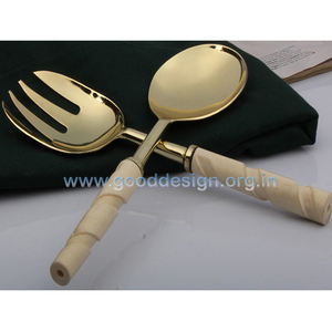 Ensemble serveur vaisselle de mariage haut de gamme en bois cinq étoiles designer de vaisselle d'hôtel cuillère de service et cuillères de mariage en bois - Product Image 3