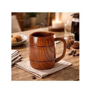 Premium Wooden Mug Handmade Solid Wood Coffee Cup Natural Finish Rustic Style Eco Friendly Drinkware - Product Image 3